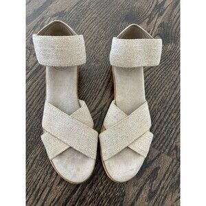 Charleston Shoe Co. Peachtree Linen Comfort Sandals Espadrille Size 7